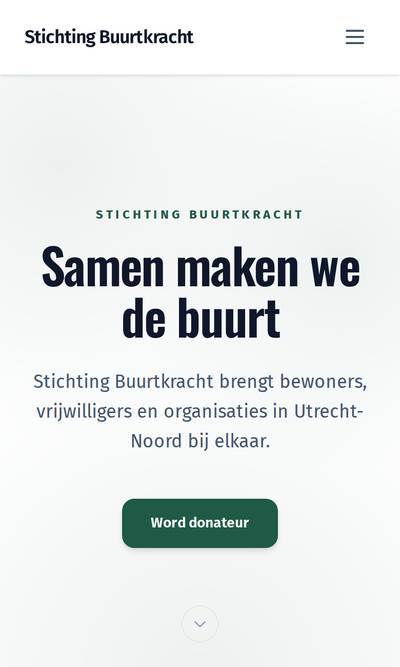 De verenigingssite op een telefoon, met ledenportaal en rooster
